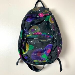 Cynthia Rowley Floral & Star Print Backpack Black NWT
